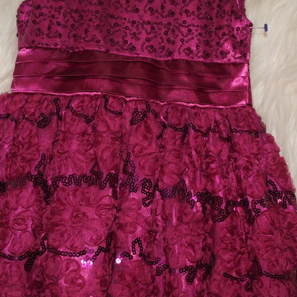 Girl's DRESS Pink With Sparkly Flower Detail SIZE 6 BY SPECIAL EDITIONS USEDONCE - Picture 3 of 5